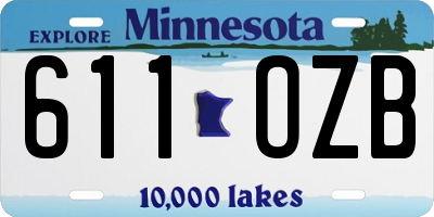MN license plate 611OZB