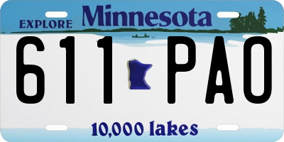 MN license plate 611PAO