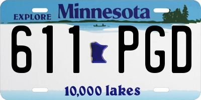 MN license plate 611PGD