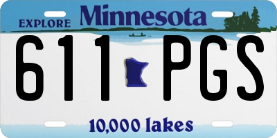 MN license plate 611PGS