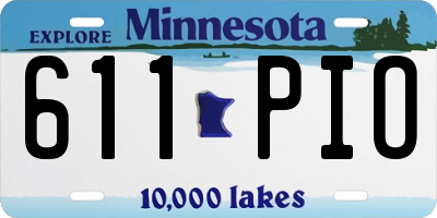 MN license plate 611PIO