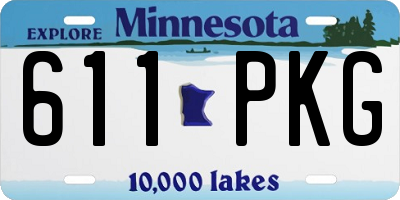 MN license plate 611PKG