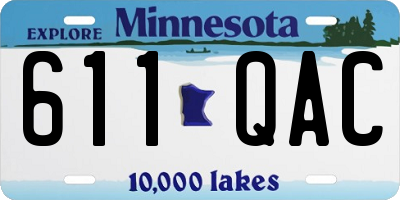 MN license plate 611QAC