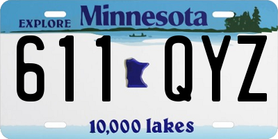 MN license plate 611QYZ