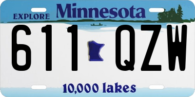 MN license plate 611QZW
