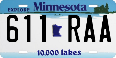 MN license plate 611RAA