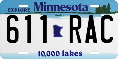 MN license plate 611RAC