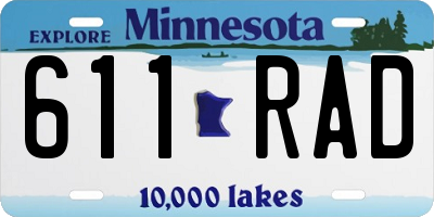 MN license plate 611RAD