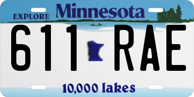 MN license plate 611RAE