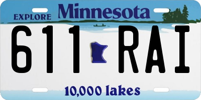 MN license plate 611RAI