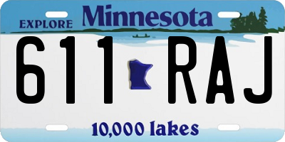 MN license plate 611RAJ