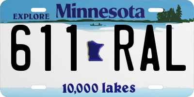 MN license plate 611RAL