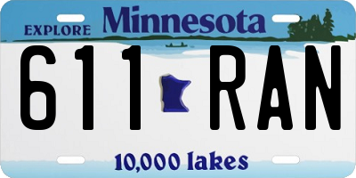 MN license plate 611RAN