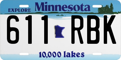 MN license plate 611RBK