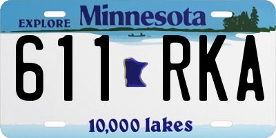 MN license plate 611RKA