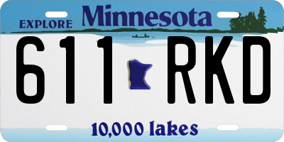 MN license plate 611RKD
