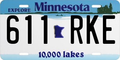 MN license plate 611RKE