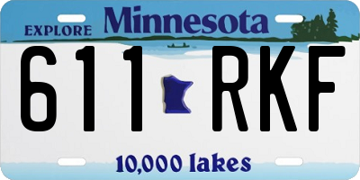 MN license plate 611RKF