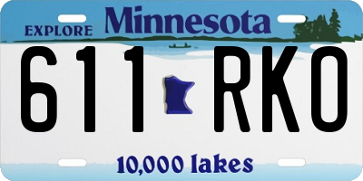 MN license plate 611RKO