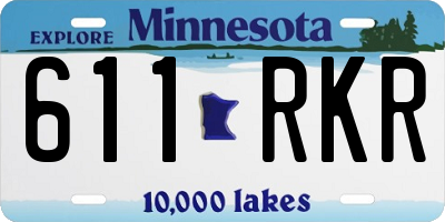 MN license plate 611RKR