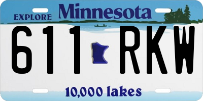 MN license plate 611RKW