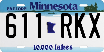 MN license plate 611RKX