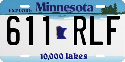 MN license plate 611RLF