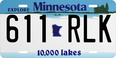 MN license plate 611RLK