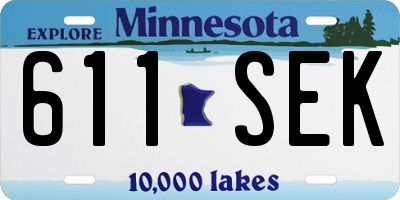 MN license plate 611SEK