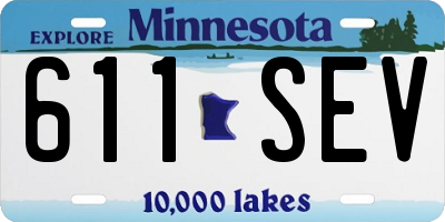 MN license plate 611SEV