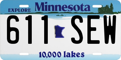 MN license plate 611SEW
