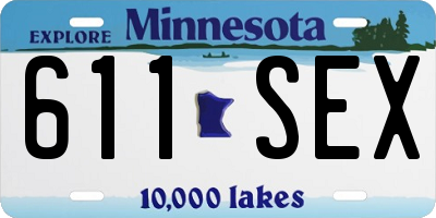 MN license plate 611SEX