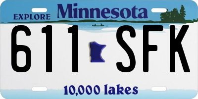 MN license plate 611SFK
