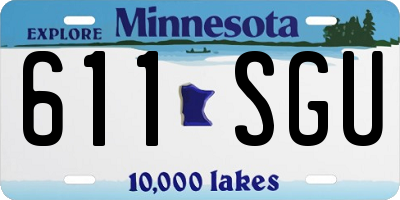 MN license plate 611SGU