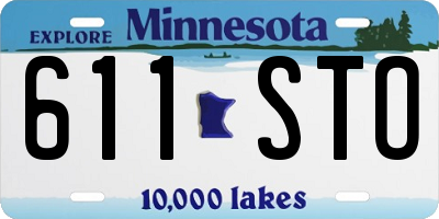 MN license plate 611STO