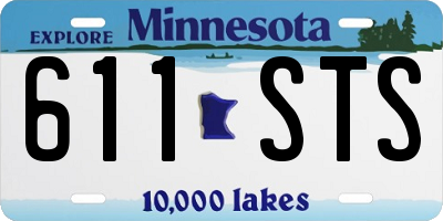 MN license plate 611STS