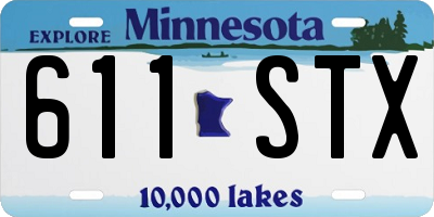 MN license plate 611STX