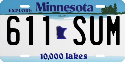 MN license plate 611SUM