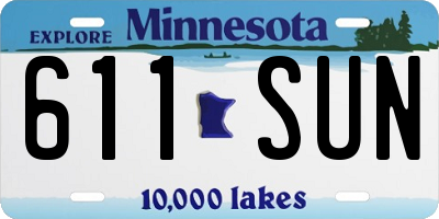 MN license plate 611SUN