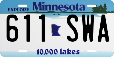 MN license plate 611SWA