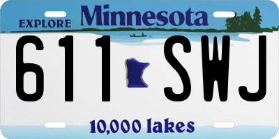 MN license plate 611SWJ