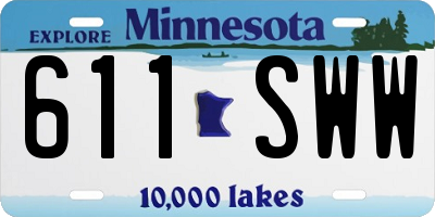 MN license plate 611SWW