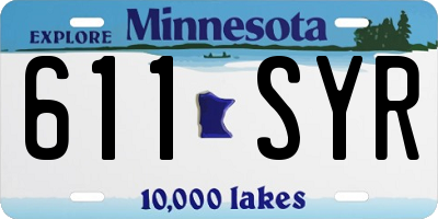 MN license plate 611SYR