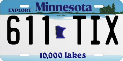 MN license plate 611TIX