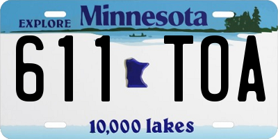MN license plate 611TOA