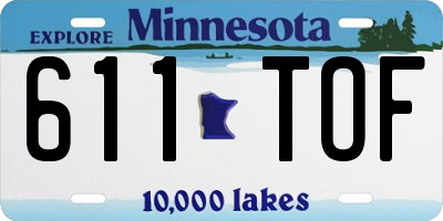 MN license plate 611TOF