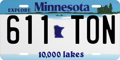 MN license plate 611TON