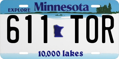 MN license plate 611TOR