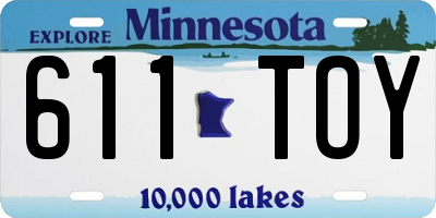 MN license plate 611TOY
