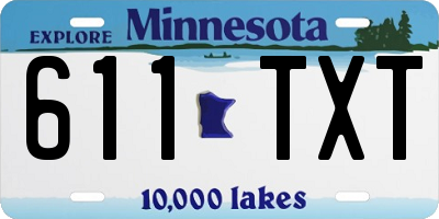 MN license plate 611TXT